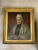 ARTHUR WYGELL (1894) ENGLAND VICTORIAN OIL ON CANVAS PORTRAIT OF A LADY IN GILT FRAME, 87 X 102CM