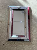 MODERN GLASS WALL MIRROR 38 X 62CM