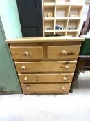VINTAGE TWO-OVER-THREE PINE CHEST OF DRAWERS 76 X 46 X 84CM