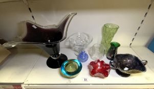VINTAGE MIXED COLOURED ART GLASS