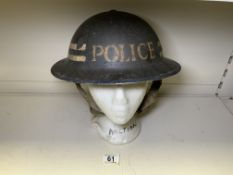 WW2 BRITISH POLICE STEEL HELMET