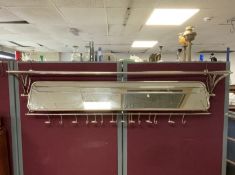LARGE REPRODUCTION CHROME FIRST CLASS LUGGAGE RACK WITH MIRROR 200 X 38CM