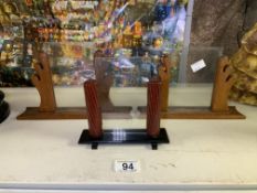 THREE VINTAGE PHOTO FRAMES - WOOD AND GLASS