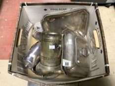 QUANTITY OF MIXED SILVER-PLATED ITEMS INC TUREEN, SUGAR SIFTER AND MORE