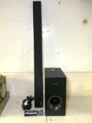SAMSUNG SOUND BAR AND SUBWOOFER