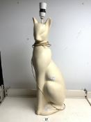 LARGE CERAMIC LAMP MODELLED AS A CAT 59CM