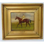 William Albert Clark framed oil on panelof Flying Fox and jockey M. Gannon, signed bottom left