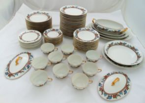 Limoges dinner service to include plates, bowls, serving dishes, platters, cups and saucers (81)