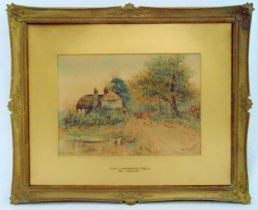 William Langley framed and glazed watercolour titled The Huntsmans Call, signed bottom right, 25 x