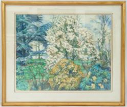 John Wright framed and glazed gouache titled Brooksby Collage, signed bottom right, gallery label to