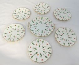 Royal Crown Derby a set of six fruit plates and a fruit stand (7)