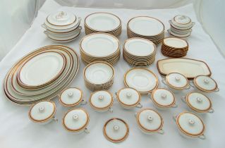 Keeling and Co. Ltd of Burslem Staffordshire, Losolware Greek Key gilded design dinner service to