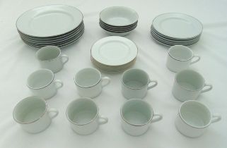 Royal Worcester Classic Platinum part dinner service to include plates, bowls, cups and saucers (