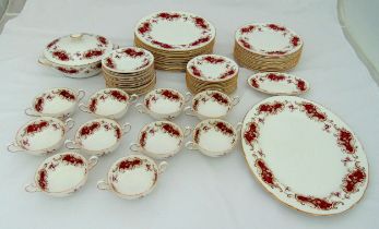 Paragon Majestic dinner service to include plates, soup bowls, serving dish and a platter (60)