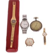 Various watches, including Seiko 5 automatic Day/Date, ref. 7009-3140, case width 36mm (5) .