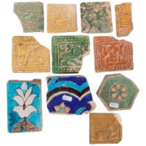 A group of Antique Islamic glazed terracotta tiles
