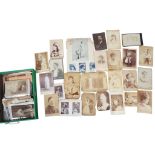 A box file of Cabinet photographs (with a few cdvs and other formats), most unidentified, a