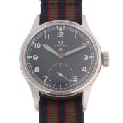 OMEGA - a Second World War Period stainless steel British Military Issue 'Dirty Dozen' mechanical