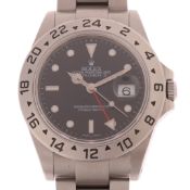 ROLEX - a stainless steel Explorer II Oyster Perpetual Date automatic calendar bracelet watch,