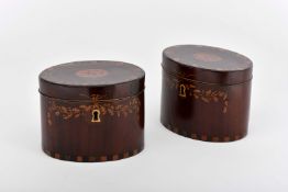 A pair of tea caddies