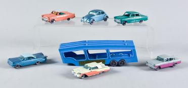 A Lesney Matchbox Series Gift Set G-2 Car Transporter Set, comprising - No. 25 "Volkswagen", No.