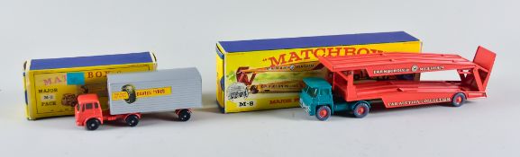 Two Lesney Matchbox Major Series Diecast Model Cars, comprising - No. M-2/ M2-B "Bedford TK