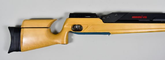 A .177 Calibre Air Rifle, by Hammerli, model 450, 25ins barrel, light wood stock, rubber butt pad,