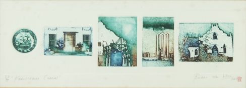 CLAUDE HAMILTON ROWBOTHAM ARTIST SIGNED ETCHING WITH AQUATINT Pendennis Castle, Falmouth’ 2” x 4” (