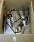 NEW IN BOX, PAIR OF ‘GOSFORD’ SINGLE WALL LIGHTS BY JIM LAWRENCE IN ANTIQUE BRASS, COMPLETE WITH