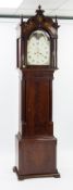 EARLY NINETEENTH CENTURY FIGURED MAHOGANY LONGCASE CLOCK WITH ROLLING MOON PHASE, SIGNED J CAWSON,