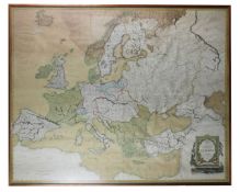 'The Continent and Islands of Europe' map, framed and glazed
