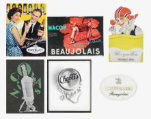 Three various Beaujolais advertisements, with three other red wine related (6)