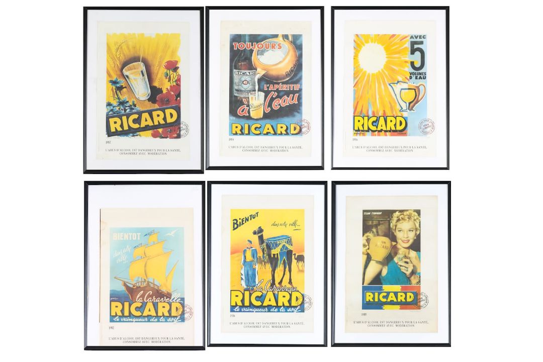 A collection of six French Ricard advertising posters, c.1950's - Image 1 of 7