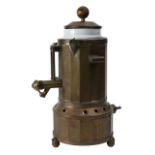 A French copper and white enamel coffee percolator, early 20th century