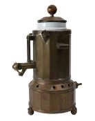 A French copper and white enamel coffee percolator, early 20th century
