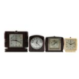 A collection of four French Art Deco and later Bakelite alarm clocks (4)