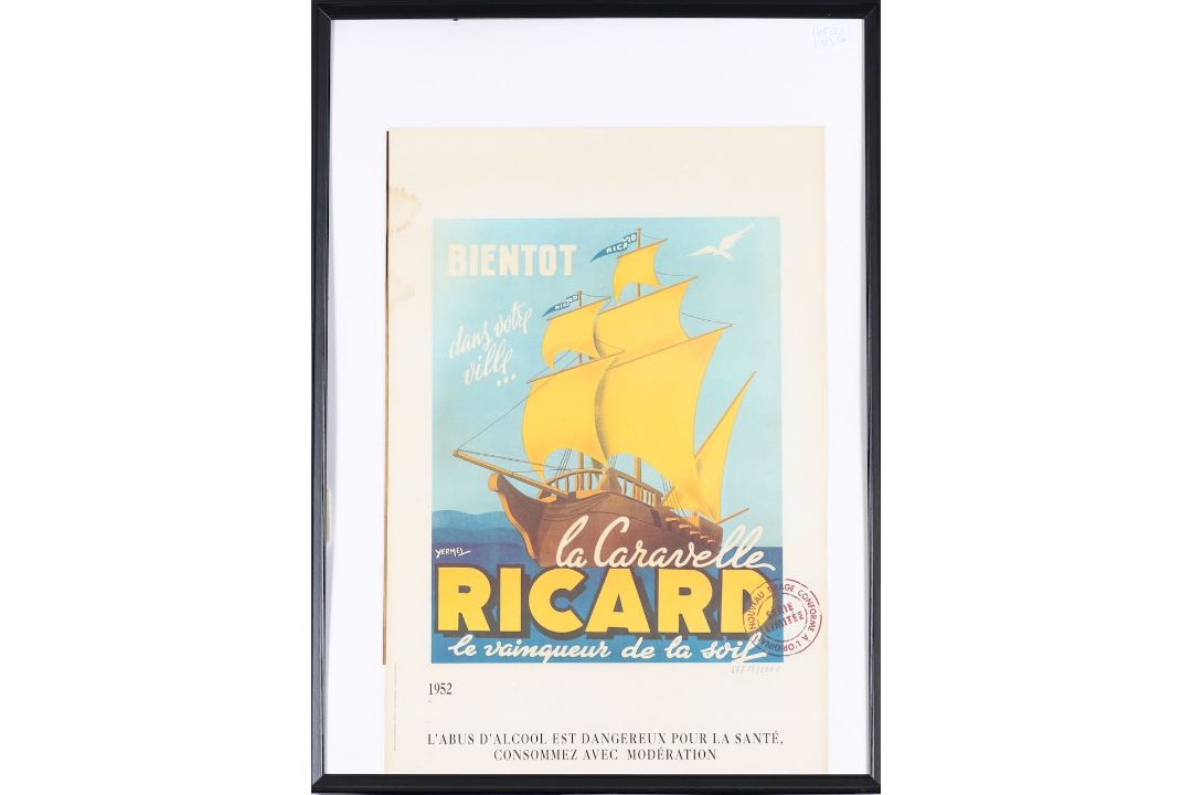 A collection of six French Ricard advertising posters, c.1950's - Image 4 of 7