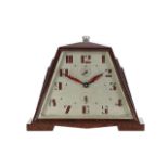 A French Art Deco Bakelite 'Skyscraper' alarm clock, by Japy