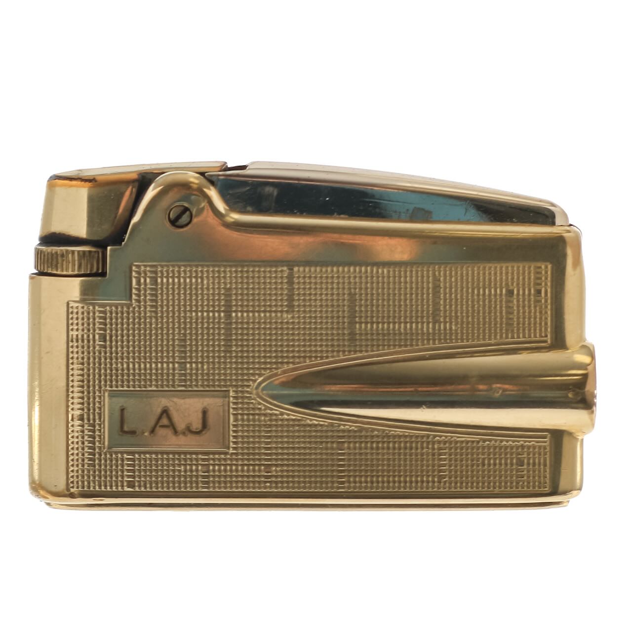 A Ronson lighter with 9ct gold sheath