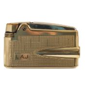 A Ronson lighter with 9ct gold sheath