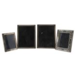 Four silver mounted photograph frames