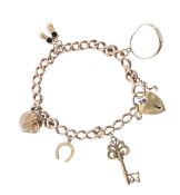 A 9ct gold charm bracelet