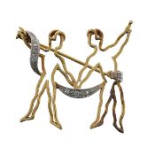 An 18ct gold diamond Gemini brooch