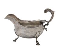 A George II silver sauceboat