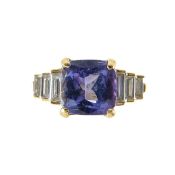 A tanzanite and diamond dress ring