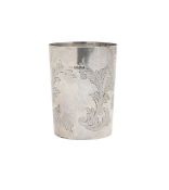 An Edward VII silver Christening cup
