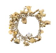 A 9ct gold charm bracelet