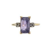 A diamond and amethyst dress ring