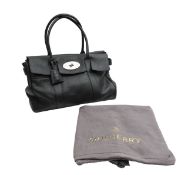 A Mulberry 'Bayswater' Charcoal Grey Oak leather handbag