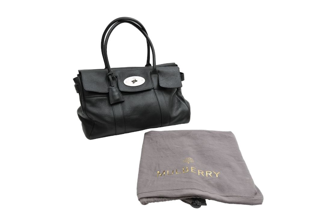 A Mulberry 'Bayswater' Charcoal Grey Oak leather handbag - Image 1 of 11